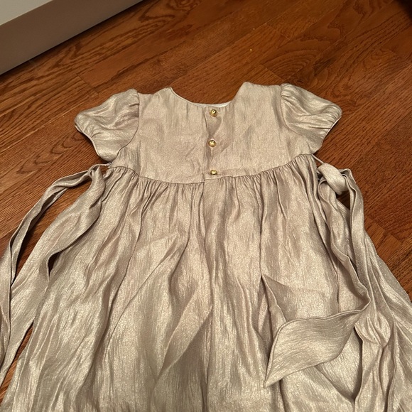 Designer LVLI & Me muted gold holiday dress.  Beautiful dress for little girl. - Picture 2 of 4